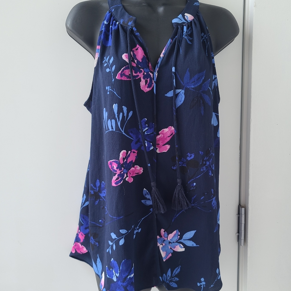 Floral Summer Tank with Tassels